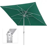 Paramondo Ombrellone quadrato verde da 3x3 metri, ideale per giardino o balcone, pieghevole con manovella, protezione UV, struttura argentata. Marca: , modello: interpara