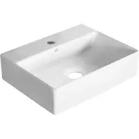 Laveo KVADRATO lavabo da appoggio/a parete in Vetroceramica con foro per rubinetto VUK_6146