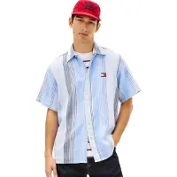 Tommy Hilfiger Tjm Relaxed Stripe Ss Shirt Sweet Blue Stripes Taglia: M | Camicie Casual Outlet | Uomo | Blu