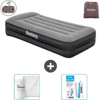 Bestway Materasso gonfiabile - 1 persona - 97 x 191 x 46 cm - Grigio - Accessori inclusi