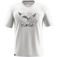 Salewa Eagle Geometric T-Shirt Maglia funzionale Uomo (54, grigio/bianco)