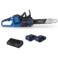 Scheppach Motosega a batteria BC-CS355Duo-X | Lama ProCut da 14'' / 35,6 cm | Motore brushless | 20 V | Avvio graduale | incl. 2 batterie da 2 Ah + doppio caricabatterie da 2,4 A