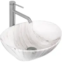 REA Lavabo Da Appoggio SOFIA ASH MATT White0
