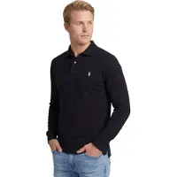 Ralph Lauren per uomo. 710680790045 Polo nera personalizzata in piqué slim fit (XL), Nero, Casual, Cotone, Manica lunga