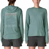 Patagonia Women's Cap Cool Sun Hoody Peak Visions Maglia funzionale Donna (XS, turchese)