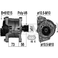 Augustin Group ERA 209161A Alternatore 90 A 14 V per BMW Serie 3 Berlina (E46), Serie 3 Touring (E46), Serie 3 Coupé (E46), Serie 3 Cabrio (E46), Serie 3 Berlina (E36), Serie 3 Berlina