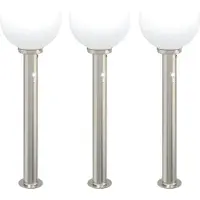 vidaXL Dissuasori con sensore 3 pezzi 80 cm in acciaio inox IP44