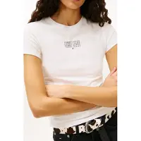 Tommy Hilfiger Slim Multi Linear Tee Ecru Taglia: S | Maglie Sportivi Outlet | Donna | Marrone