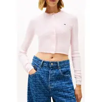 Tommy Hilfiger Cropped Rib Cardigan Light Pink Taglia: M | Cardigan Outlet | Donna | Rosa
