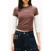 Tommy Hilfiger Slim Multi Linear Tee Black Walnut Taglia: XS | Maglie Sportivi Outlet | Donna | Nero