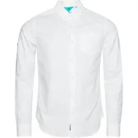 Superdry per uomo. M4010696A Camicia Studios in lino bianco (XXL), Casual, Manica lunga
