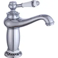 OEM Rubinetto da bagno antico, materiale in ottone, comando monocomando, argento, ottone