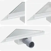 Syfax Scarico Doccia Triangolare 2 in 1 Argento 32 x 32 x 7,5 cm