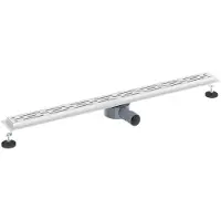 vidaXL Scarico a pavimento per doccia dal design lineare, con sifone a 360° e finitura argento, lunghezza 100 cm