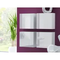 Mirjan 24 Set di armadietti sospesi ASHTON - bianco / bianco lucido