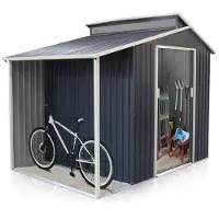 Rojaplast Casetta da giardino in metallo Oscar E-A 276 x 117 cm grigio