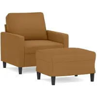 vidaXL Poltrona con sgabello marrone 60 cm in velluto