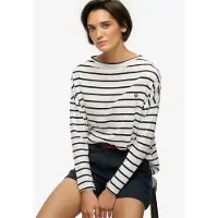 Superdry per donna. W6012266A Maglietta Studios bianco (XS), Casual, Cotone, Manica lunga