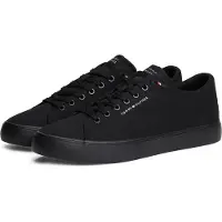 Tommy Hilfiger Logo Canvas Trainers Black Taglia: 45 | Sneakers Outlet | Uomo | Nero