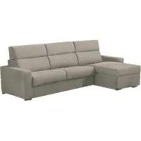 Dmora Celleno - Divano Letto con Penisola, 280x160 cm Grigio Tortora, Sfoderabile Italy