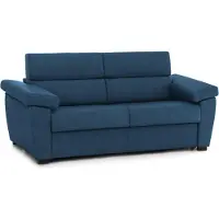 Dmora Fisciano - Divano Letto 2 Posti, 205x95 cm blu, Sfoderabile Italy