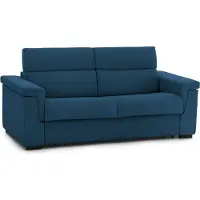 Dmora Benedetto - Divano Letto 3 Posti, 225x95 cm blu, Sfoderabile Italy