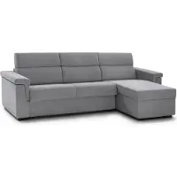 Dmora Esca - Divano Letto con Penisola, 285x160 cm Grigio, Sfoderabile Italy