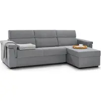 Dmora Ganzaria - Divano Letto con Penisola, 285x160 cm Grigio, Sfoderabile Italy