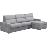 Dmora Celleno - Divano Letto con Penisola, 280x160 cm Grigio, Sfoderabile Italy