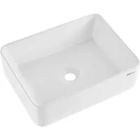 Zerbaco Lavabo moderno in Vetroceramica Lavabo da bagno Bianco 482x373x135mm