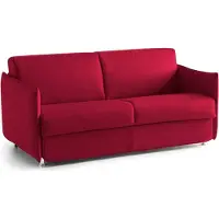 Dmora Cecina - Divano Letto 3 Posti, 200x95 cm Rosso, Sfoderabile Italy