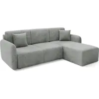 Dmora Ranco - Divano Letto con Penisola, 245x185 cm Grigio, Contenitore