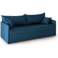 Dmora Avellana - Divano Letto 3 Posti, 205x86 cm blu, Sfoderabile Italy