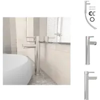 vidaXL Miscelatore da bagno argento 12x30 cm - Rubinetti