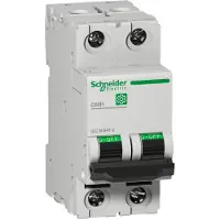 Schneider Electric Multi 9 Interruttore LS OEM C60H a 2 poli, 6 A, caratteristica C, 15 kA, IEC 60947-2, M9F14206
