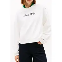 Tommy Hilfiger Gold Button Script Terry Pullover Sweatshirt Ecru Taglia: L | Maglie a manica lunga Outlet | Donna | Marrone