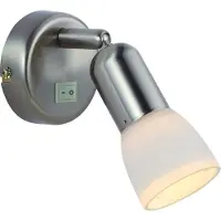 Globo Lighting Applique Cathy, nichel satinato, con interruttore