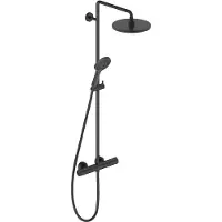 Duravit C.1 Shower System, avec thermostat de douche, y compris douchette / douche de tête, saillie 350mm, C14280008046, C14280008046