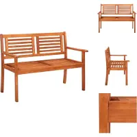 vidaXL Panca da giardino a 2 posti 120 cm in legno massiccio di eucalipto - Panche da giardino