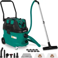 Vonroc Aspirapolvere industriale secco & umido – Classe M – 1600W | Pulizia automatica del filtro (funzione a impulsi)