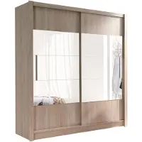 Meublorama Armadio ROME 2 porte scorrevoli specchio 180x200x62 rovere sonoma