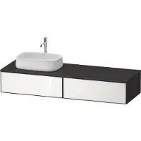 Duravit Zencha Meuble sous-lavabo avec console, 1600x550mm, 2 tiroirs, 1 découpe à gauche, ZE4814, ZE4814L64800000, ZE4814L64800000