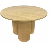 Oviala Tavolo da pranzo rotondo moderno 120 cm effetto legno chiaro - Maggy