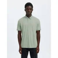 Selected Camicia Polo In Maglia Uomini Aqua Gray M