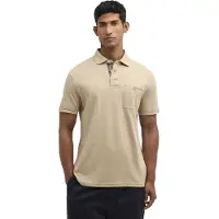 Barbour - Polo Uomo in Cotone Interlock - Premium Corpatch Tailored Polo Shirt Washed Stone per Uomo in Cotone - Taglia L - Marrone