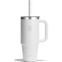 Hydroflask Travel Tumbler Clear Lid Bicchiere isolante (710 ml, bianco/grigio)