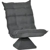 Youjia Pouf a terra con schienale regolabile, poltrona relax girevole, cuscini da terra per soggiorno e ufficio, grigio in microfibra