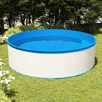 The Living Store Piscina per bambini con skimmer sospeso e pompa 350x90 cm Bianco