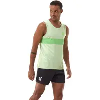 Compressport Performance Singlet Maglia da corsa Uomo (S, verde)