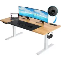 StarTech.com Scrivania regolabile in altezza - Scrivania elettrica sit-stand - Altezza regolabile - Porta USB - Ergonomica - Dimensioni 140 x 60 x 116 cm - Marrone/Nero